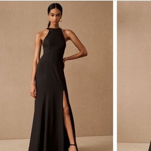 BHLDN Serephina Black Crepe Maxi Dress - US 8 / UK 12